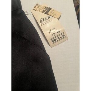 Vintage Ellen-D Kollection Pleated Satin A-Line Midi Skirt - 13-14, Black #7728